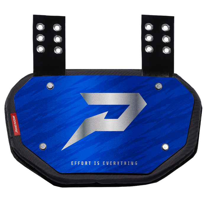 Phenom Elite Football Back Plate - Royal Blue with Chrome P Logo