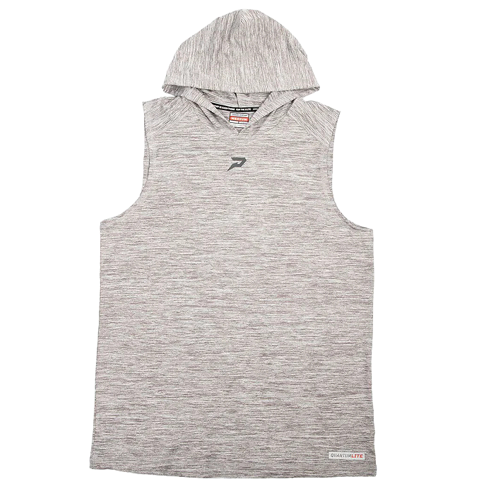 Quantum Lite Performance Raglan Sleeveless Hoodie - Heather Grey