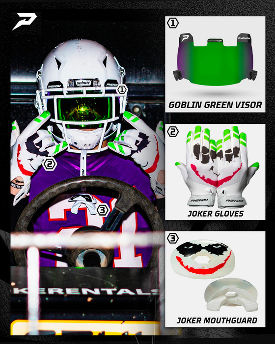Goblin Green Football Visor - QVZN 1.0 by Phenom Elite