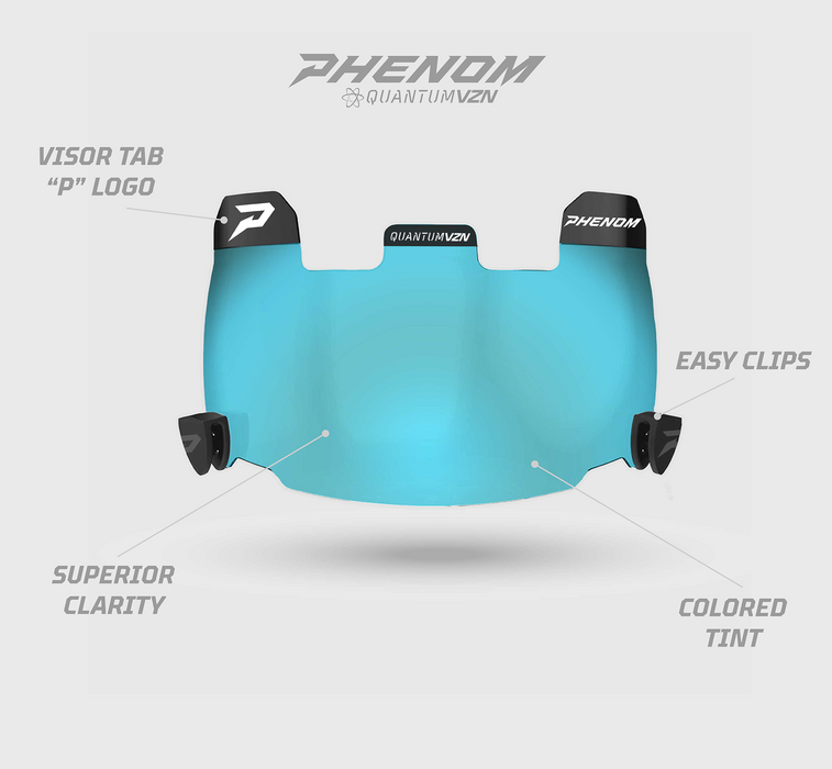 Ice Blue Football Visor - QVZN 1.0 by Phenom Elite